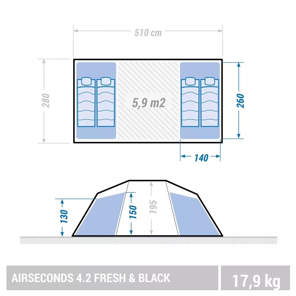 4-Personen-Zelt-masse